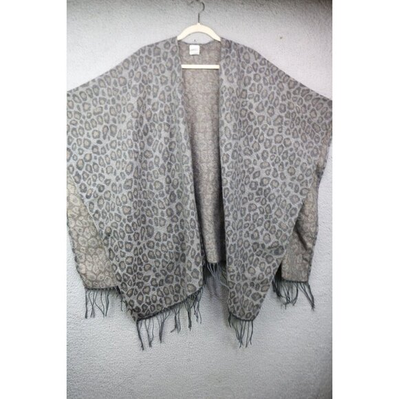 Woolrich One Size Soft Leopard Fringed Shawl-Soft & Cozy - Picture 1 of 14